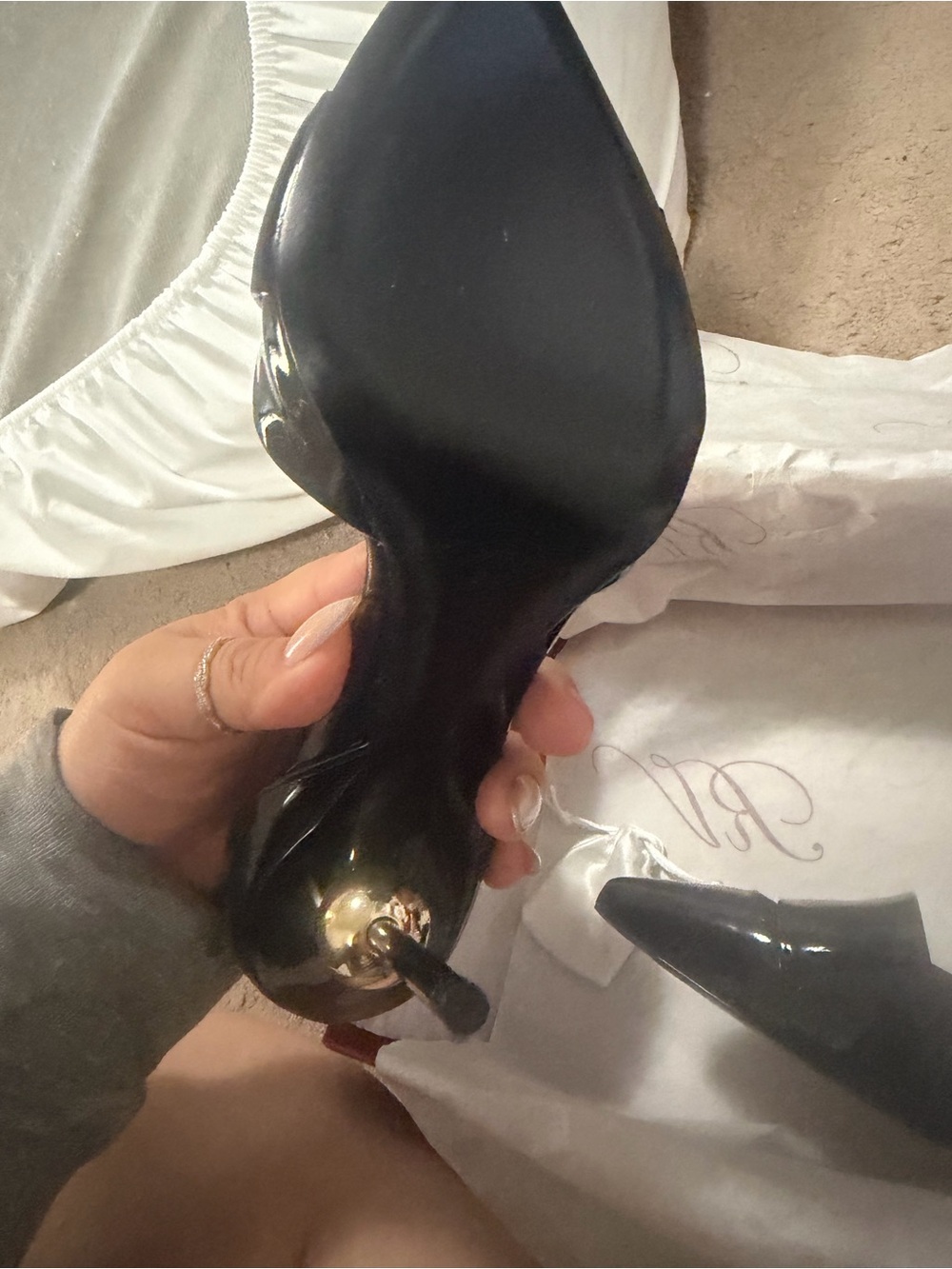 Authentic Roger vivier Black Patent Pointed Toe Stiletto pump 110 size 36.5 - Picture 2 of 7